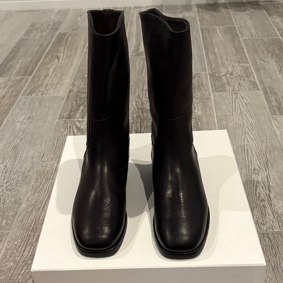The Row Black Leather Boots - Picture 2 of 8